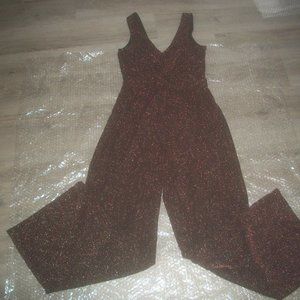 womens one piece jumpsuit.bronze glitter.wide leg. CANDIE'S.size medium